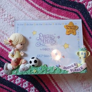 Enesco Precious Moments Soccer‎ Player Frame/Resin 3D 5x7